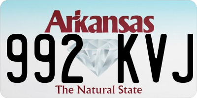 AR license plate 992KVJ