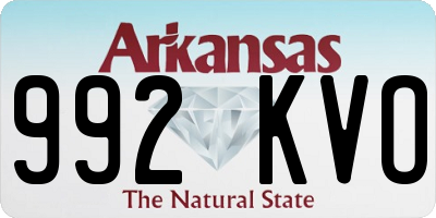 AR license plate 992KVO