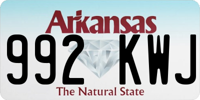AR license plate 992KWJ