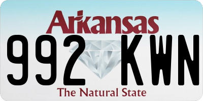 AR license plate 992KWN