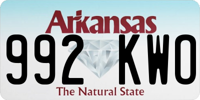 AR license plate 992KWO
