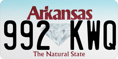AR license plate 992KWQ