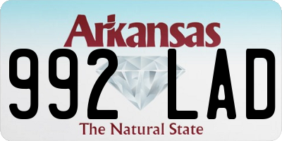 AR license plate 992LAD
