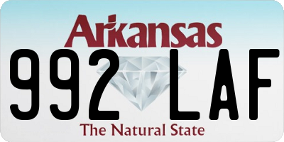 AR license plate 992LAF