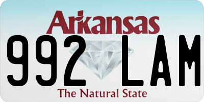 AR license plate 992LAM
