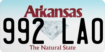 AR license plate 992LAO