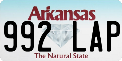 AR license plate 992LAP