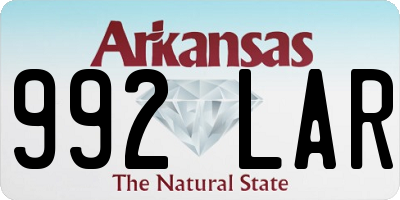 AR license plate 992LAR