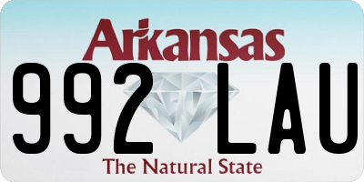 AR license plate 992LAU