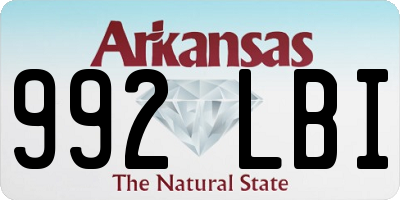 AR license plate 992LBI
