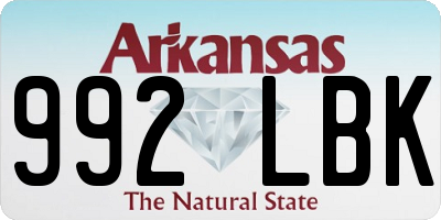 AR license plate 992LBK