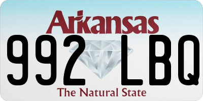 AR license plate 992LBQ
