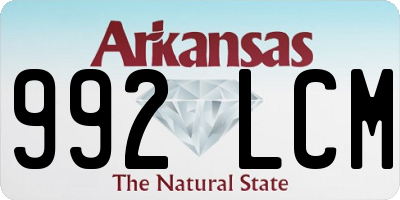 AR license plate 992LCM