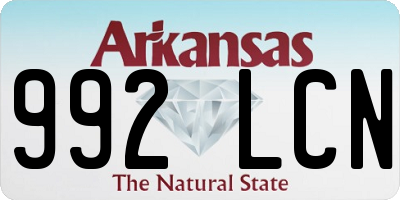 AR license plate 992LCN