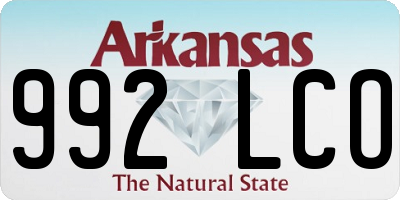 AR license plate 992LCO