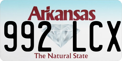 AR license plate 992LCX