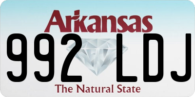 AR license plate 992LDJ