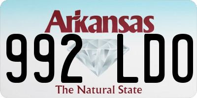 AR license plate 992LDO