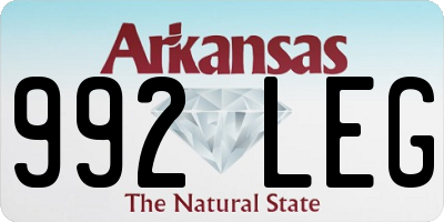 AR license plate 992LEG