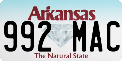 AR license plate 992MAC