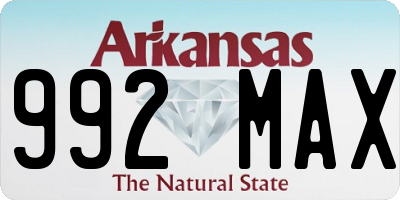 AR license plate 992MAX