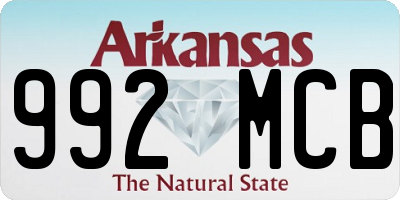 AR license plate 992MCB