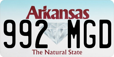 AR license plate 992MGD
