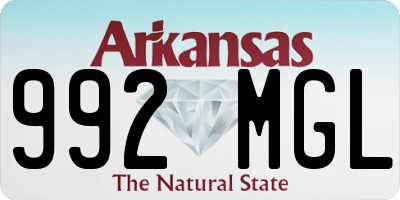 AR license plate 992MGL