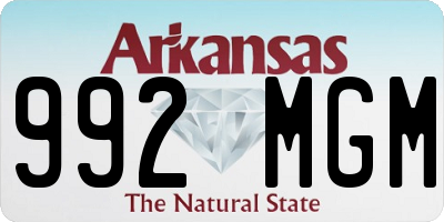 AR license plate 992MGM