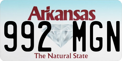 AR license plate 992MGN