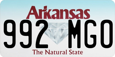 AR license plate 992MGO
