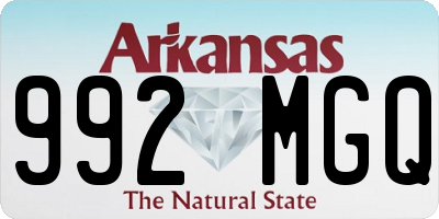 AR license plate 992MGQ