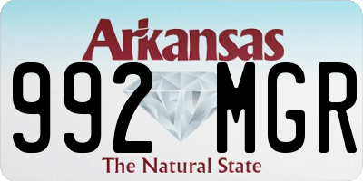 AR license plate 992MGR
