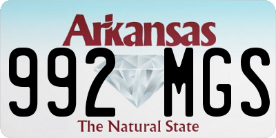AR license plate 992MGS