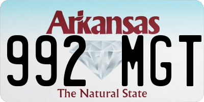 AR license plate 992MGT