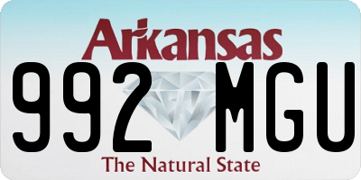 AR license plate 992MGU