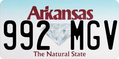 AR license plate 992MGV