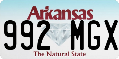 AR license plate 992MGX