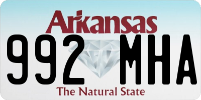 AR license plate 992MHA