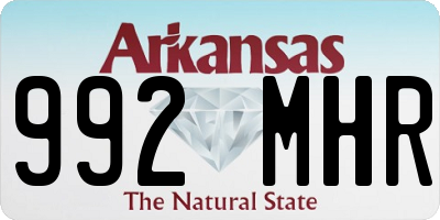 AR license plate 992MHR