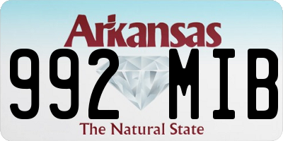 AR license plate 992MIB