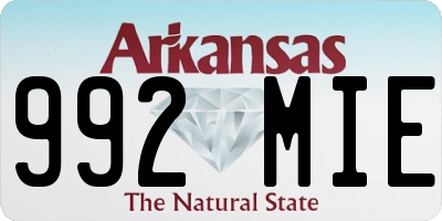 AR license plate 992MIE
