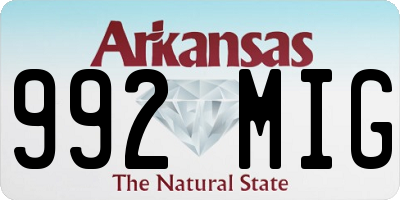 AR license plate 992MIG