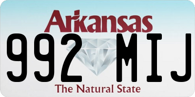 AR license plate 992MIJ