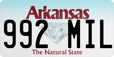 AR license plate 992MIL