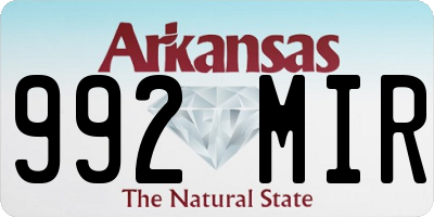 AR license plate 992MIR