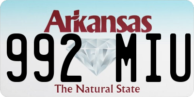 AR license plate 992MIU