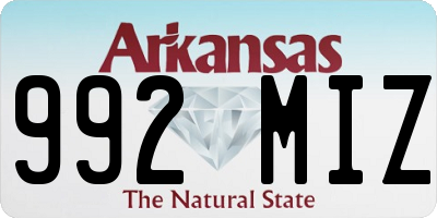AR license plate 992MIZ