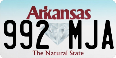 AR license plate 992MJA