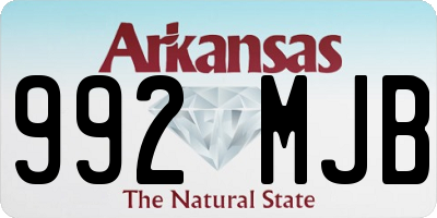 AR license plate 992MJB